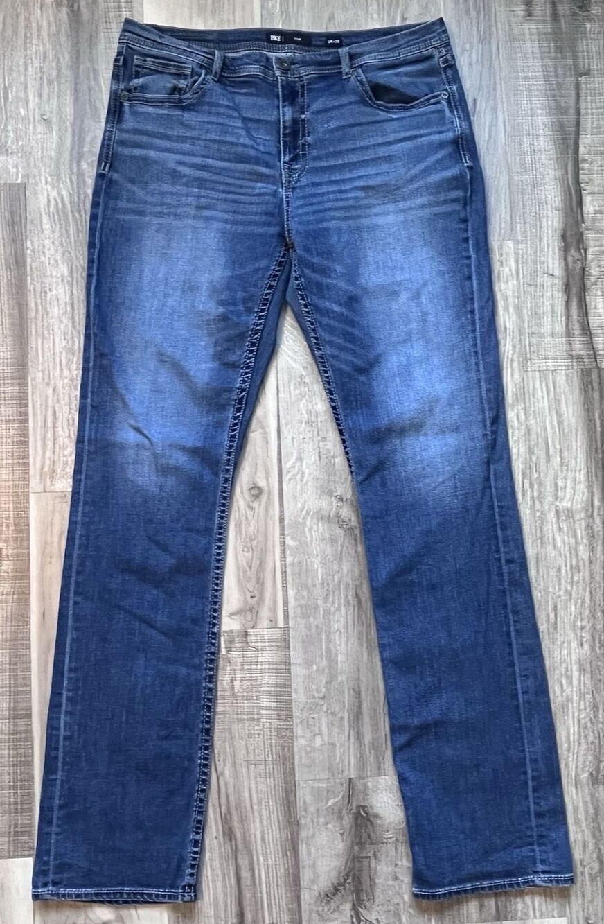BKE Tyler Jeans Straight Leg Relaxed Fit Mens 38x38 Stretch Medium Denim